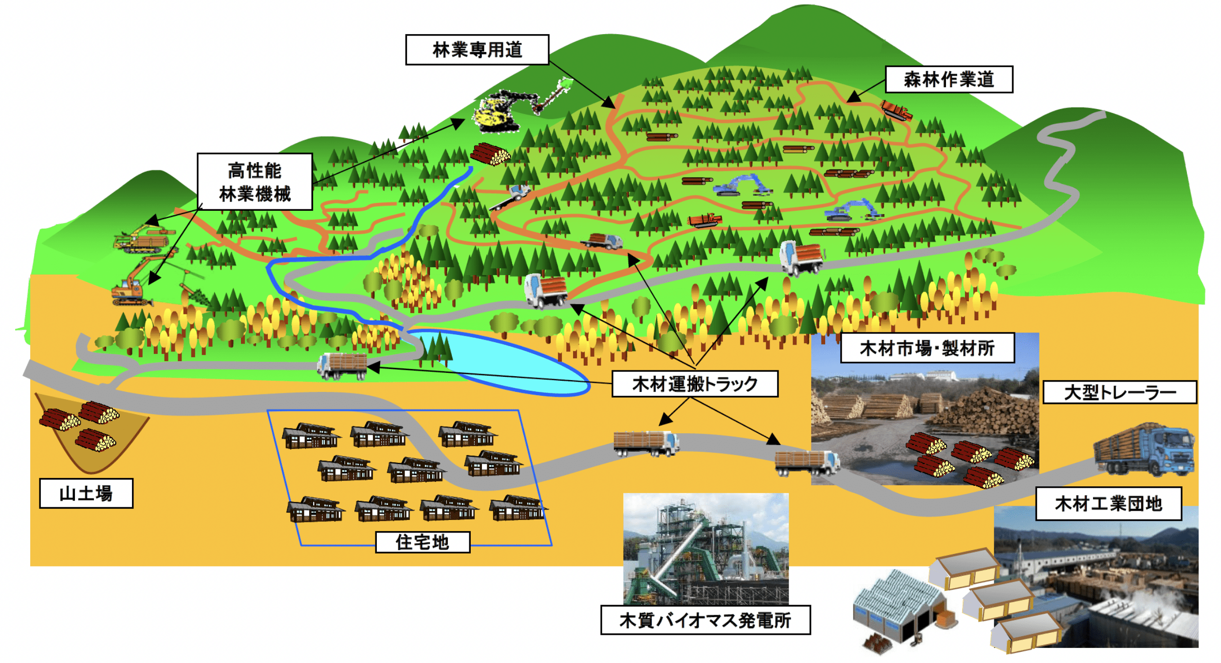 森林の経営と保全・管理のイメージ図